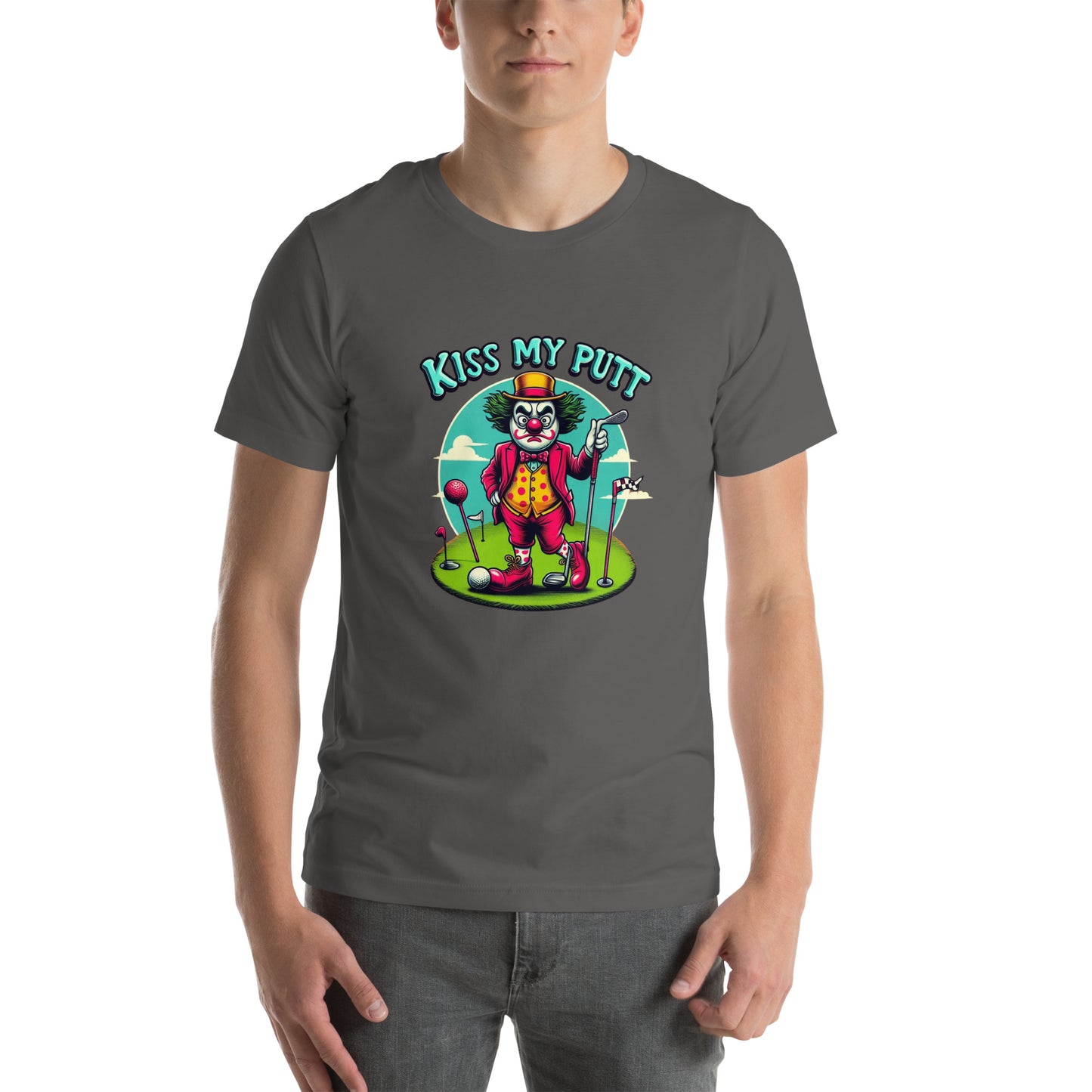 Funny Golf Printed T-Shirt: Kiss My Putt Unisex Short Sleeve Tee