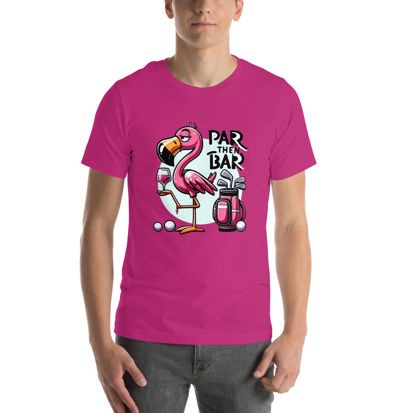 Funny Golf Printed T-Shirt: Par Then Bar Unisex Short Sleeve Tee