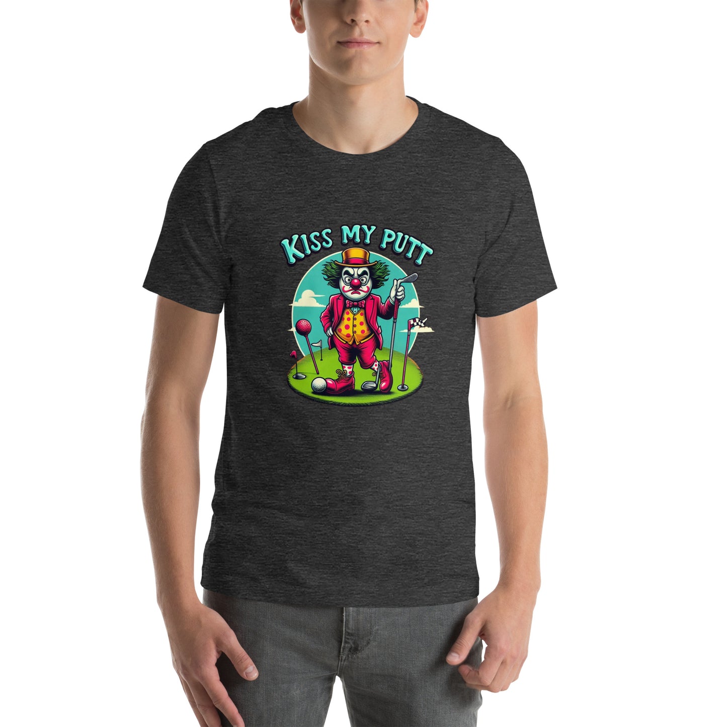 Funny Golf Printed T-Shirt: Kiss My Putt Unisex Short Sleeve Tee