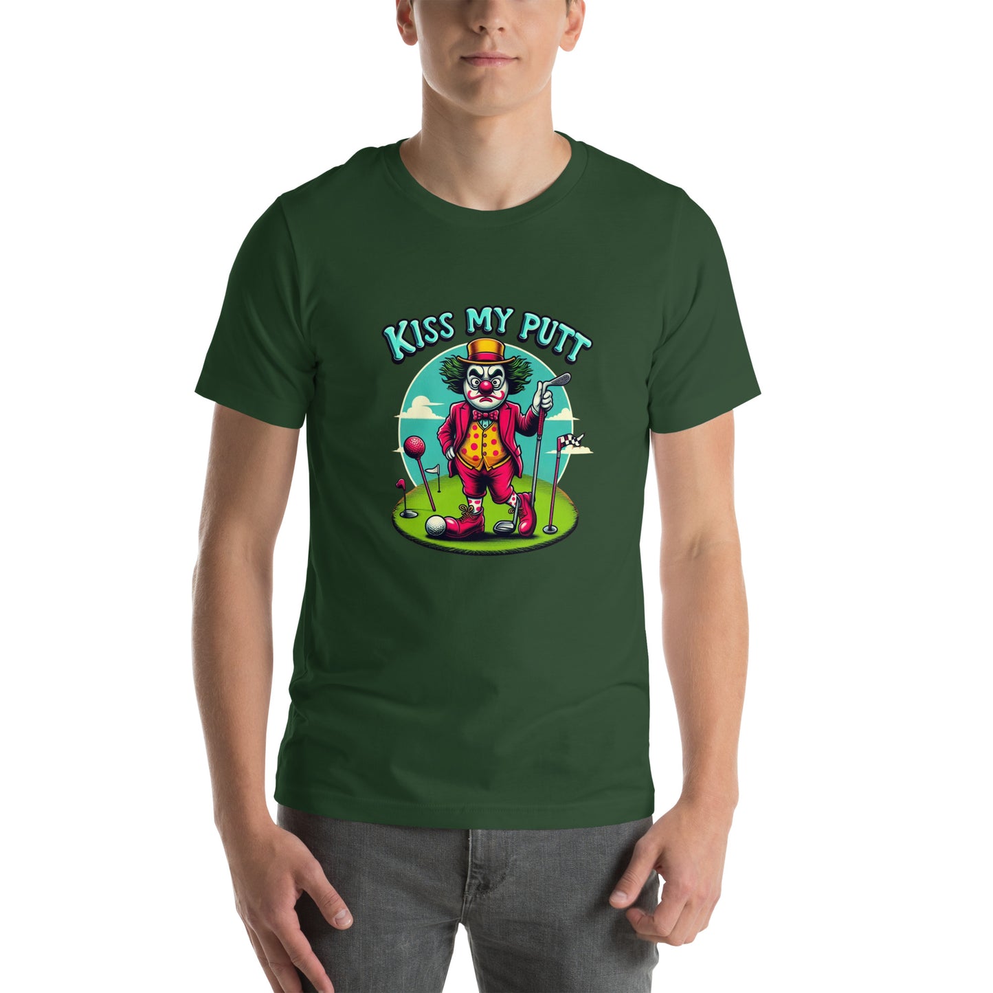 Funny Golf Printed T-Shirt: Kiss My Putt Unisex Short Sleeve Tee
