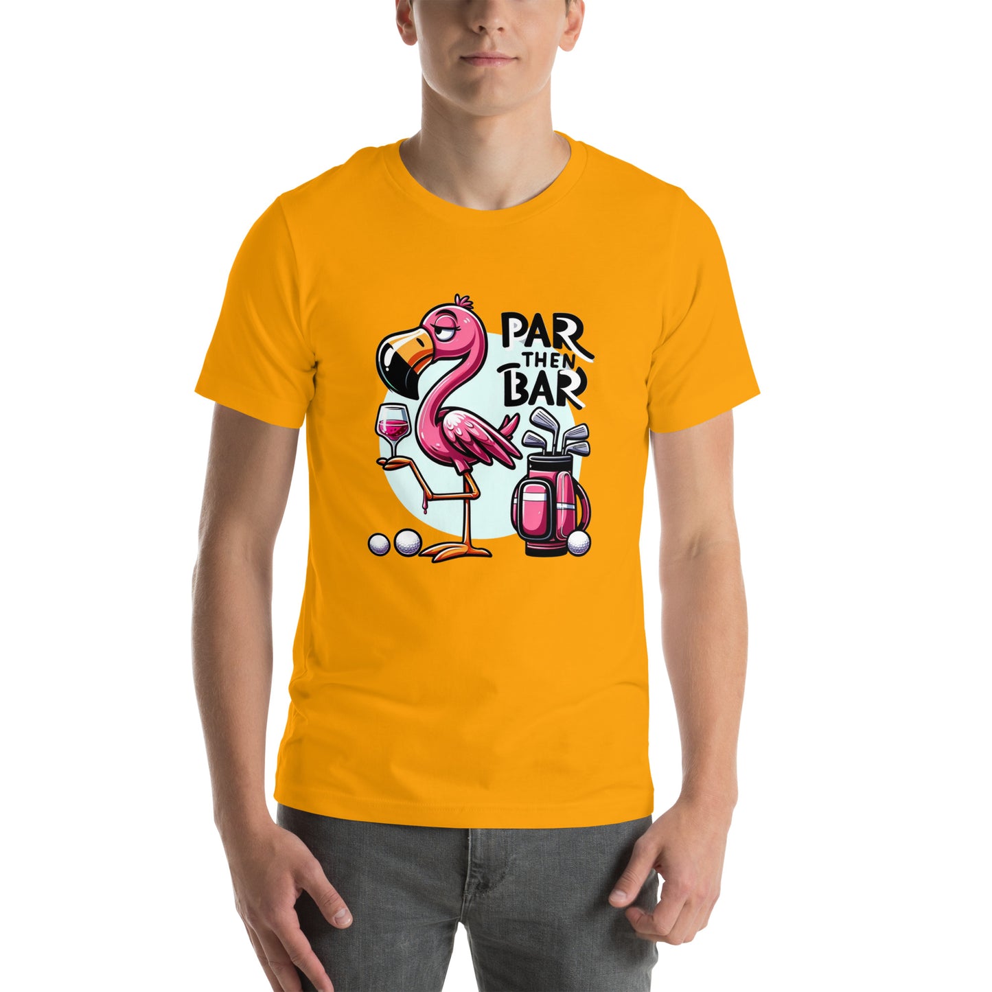 Funny Golf Printed T-Shirt: Par Then Bar Unisex Short Sleeve Tee