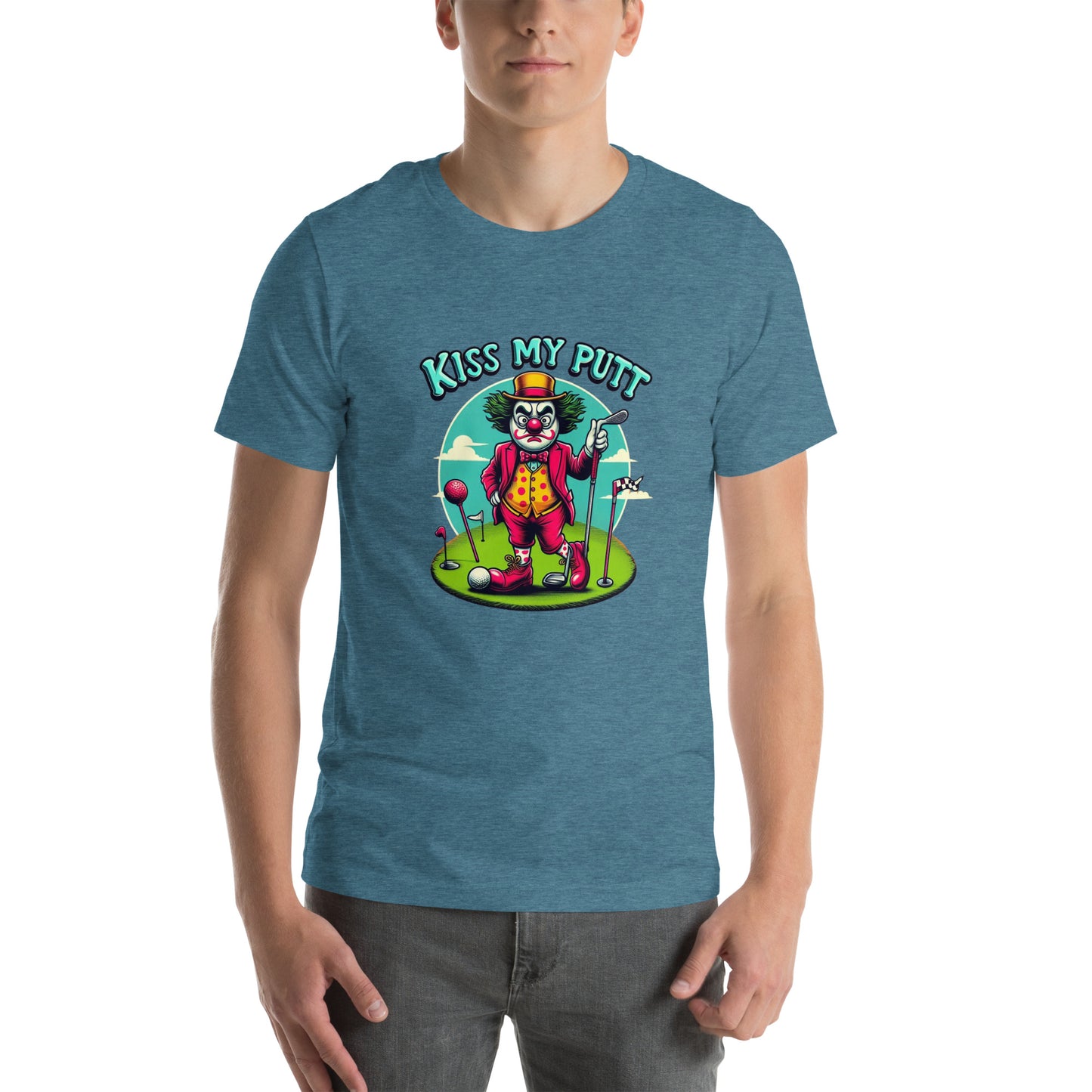 Funny Golf Printed T-Shirt: Kiss My Putt Unisex Short Sleeve Tee