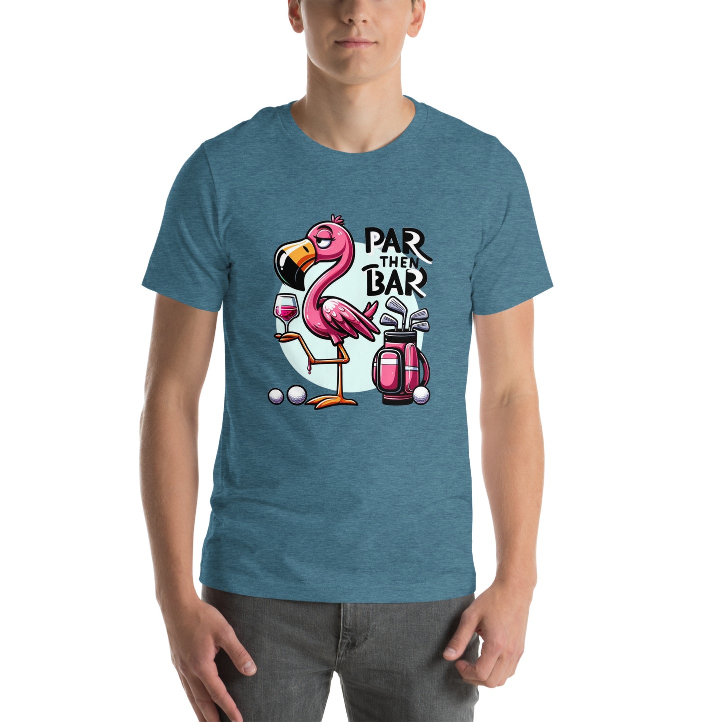 Funny Golf Printed T-Shirt: Par Then Bar Unisex Short Sleeve Tee