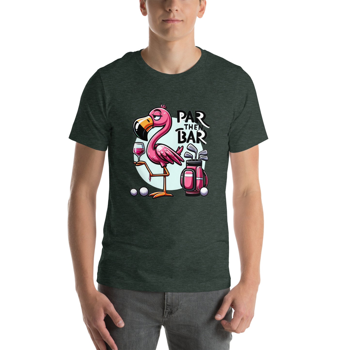 Funny Golf Printed T-Shirt: Par Then Bar Unisex Short Sleeve Tee