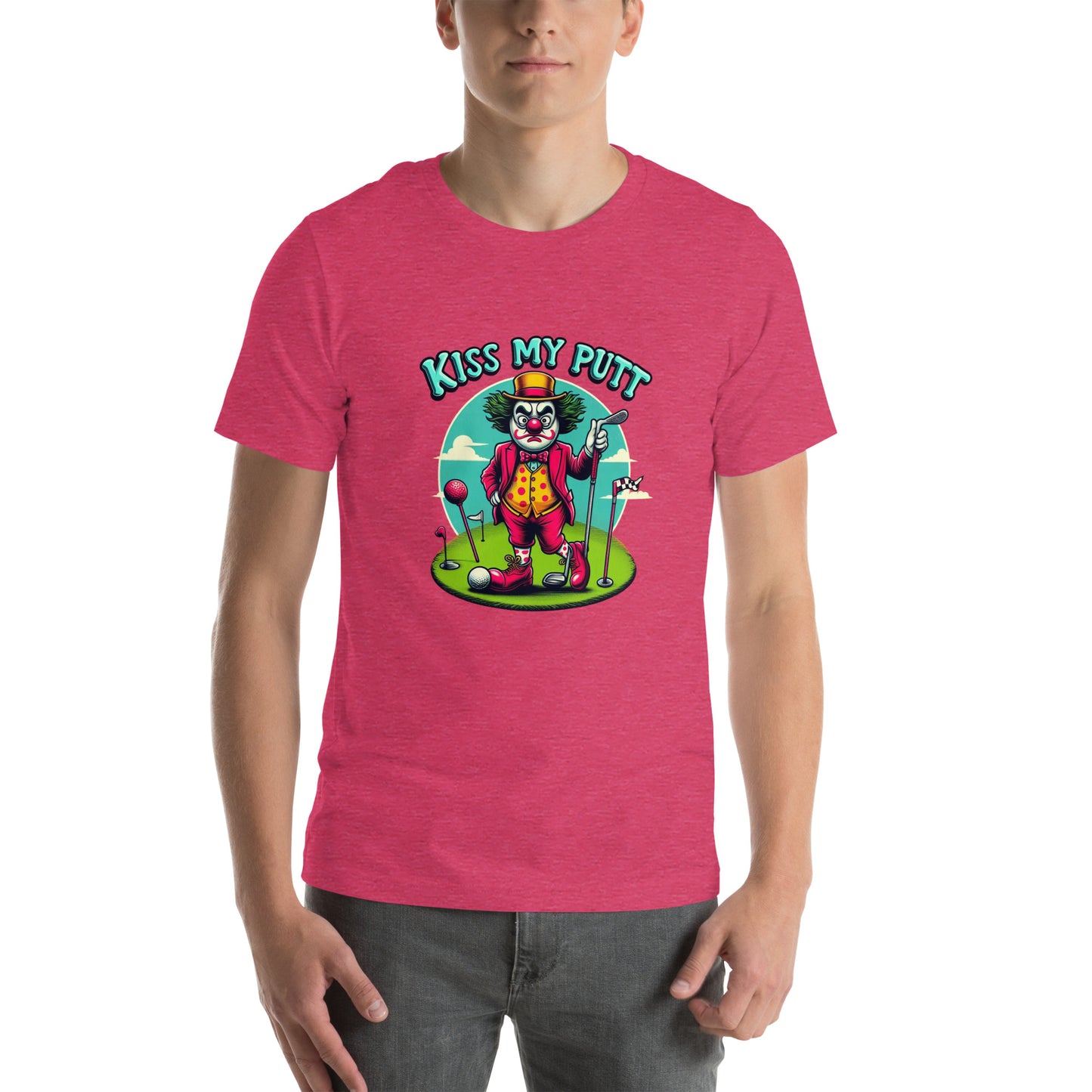 Funny Golf Printed T-Shirt: Kiss My Putt Unisex Short Sleeve Tee