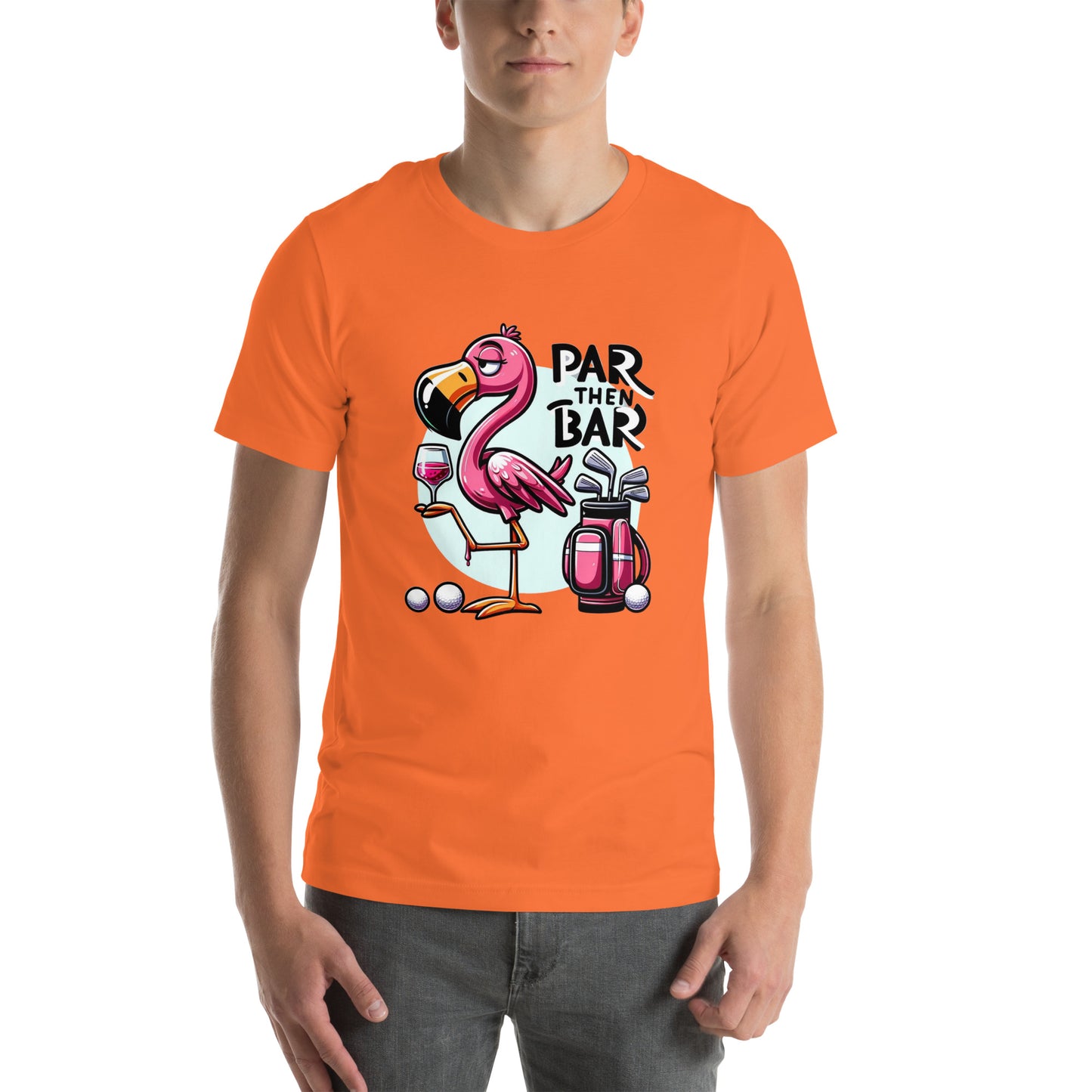 Funny Golf Printed T-Shirt: Par Then Bar Unisex Short Sleeve Tee