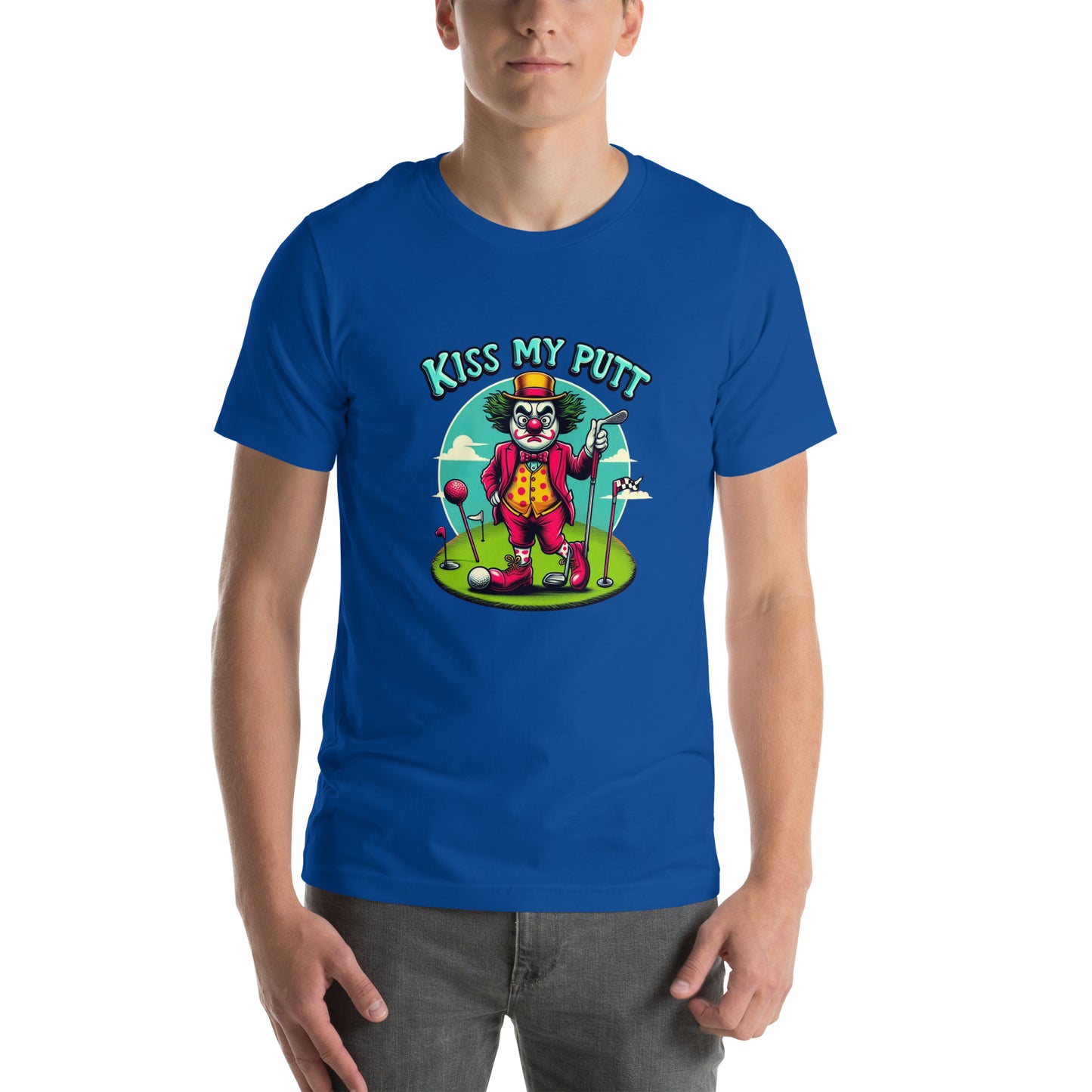 Funny Golf Printed T-Shirt: Kiss My Putt Unisex Short Sleeve Tee