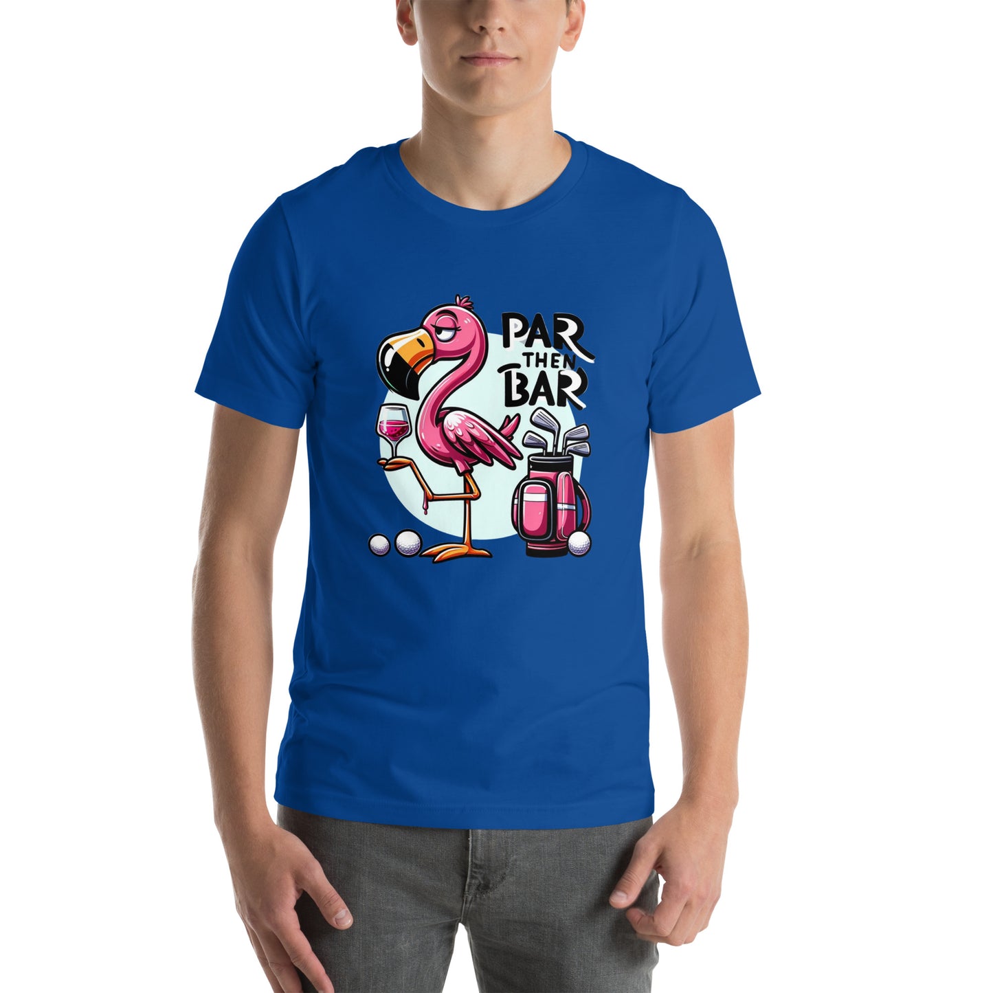 Funny Golf Printed T-Shirt: Par Then Bar Unisex Short Sleeve Tee