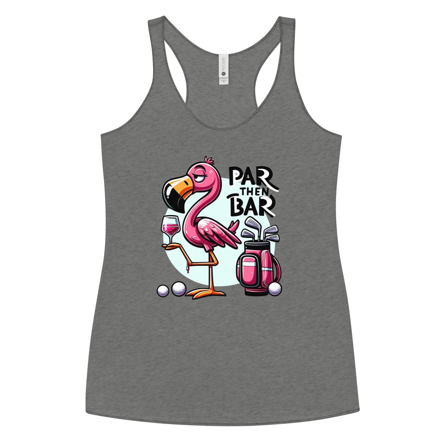 Par Then Bar Women's Racerback Tank: Funny Golf Printed Tank Top