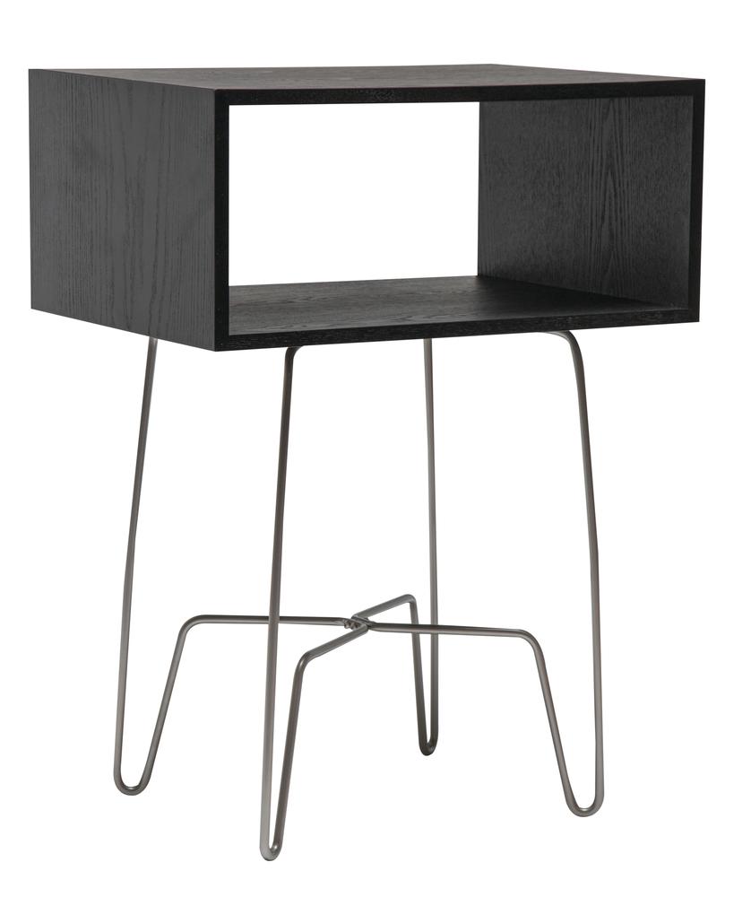 mDesign Modern Industrial Open Shelf Side Table - Black