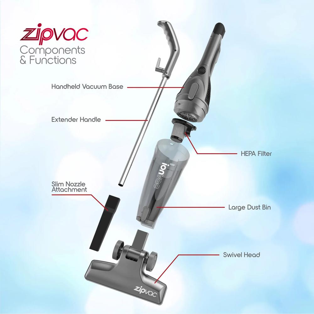 ionvac ZipVac 3-in-1 Upright Floor and Carpet Vacuum