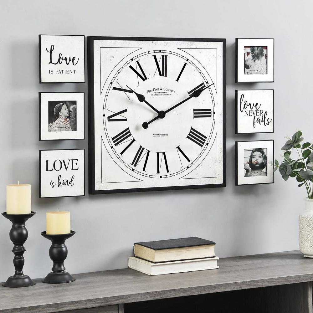 FirsTime & Co. Love Frame Gallery & Wall Clock 7-Piece Set