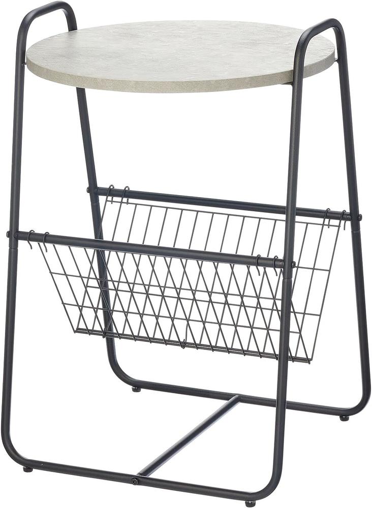 mDesign Industrial Side Table with Basket