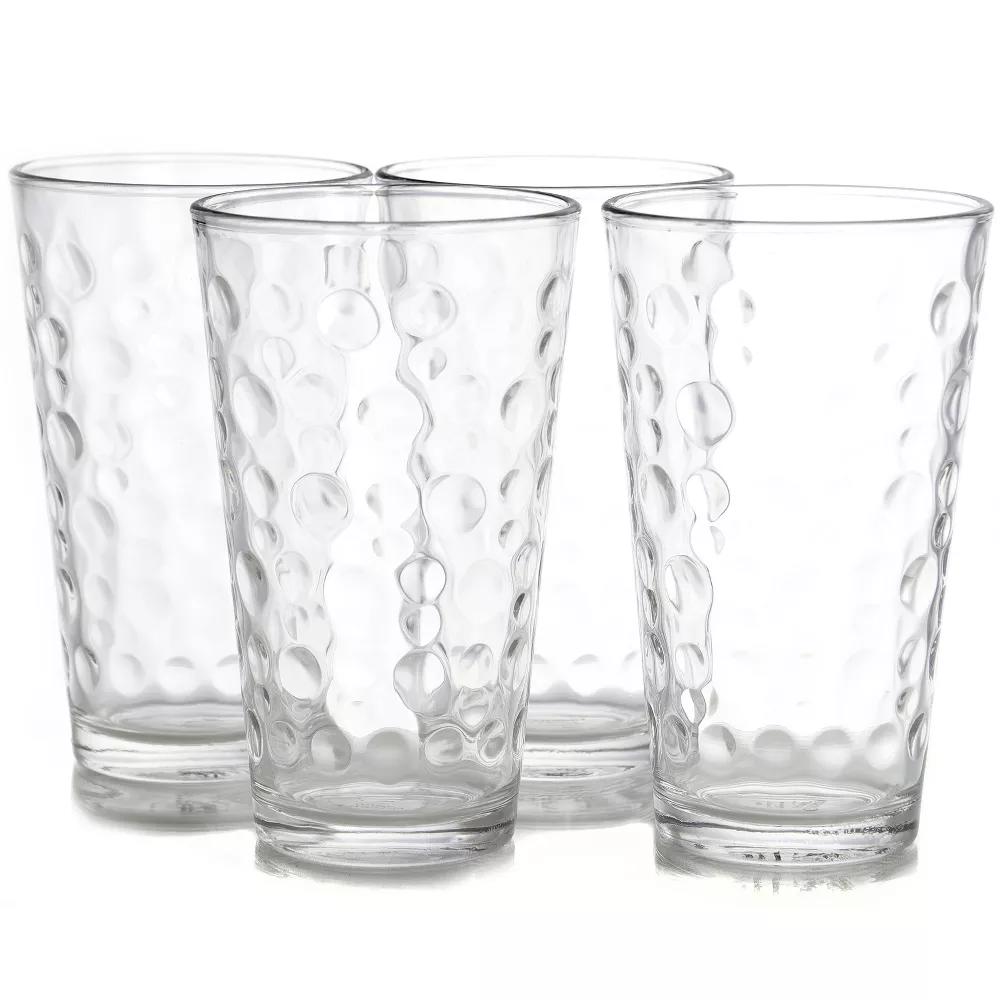 Gibson Home 16 oz. Bubble Embossed Glass Tumbler Set - 4 Pack