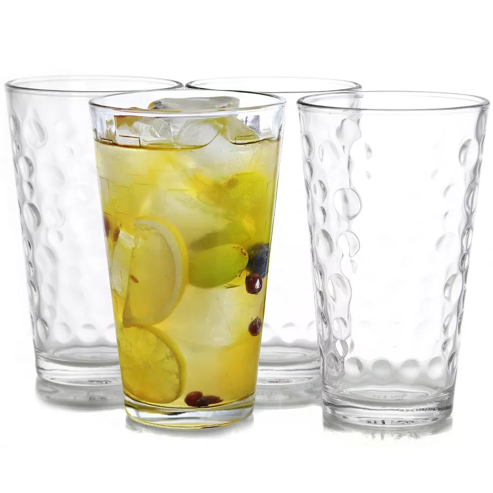 Gibson Home 16 oz. Bubble Embossed Glass Tumbler Set - 4 Pack