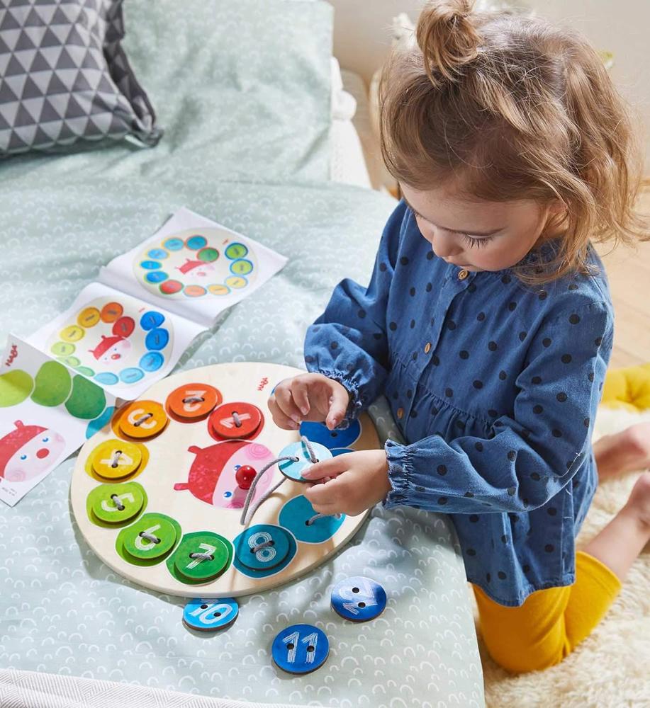 HABA Rainbow Caterpillar Threading Game