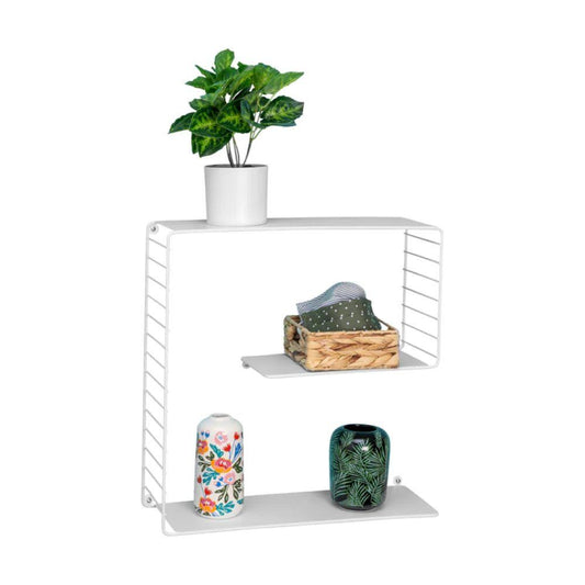 Honey Can Do White 3-Tier Metal Square Wall Shelf