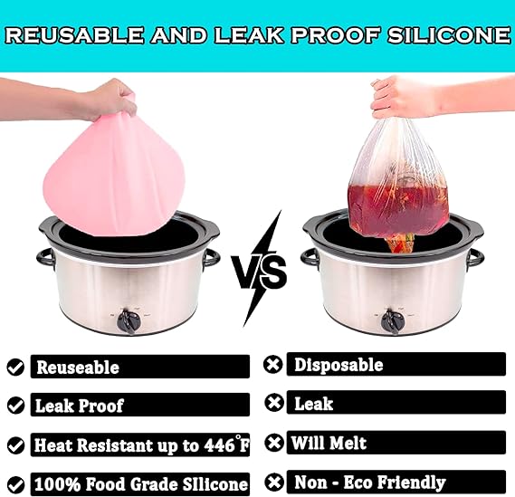 Reusable Silicone Crockpot Liners