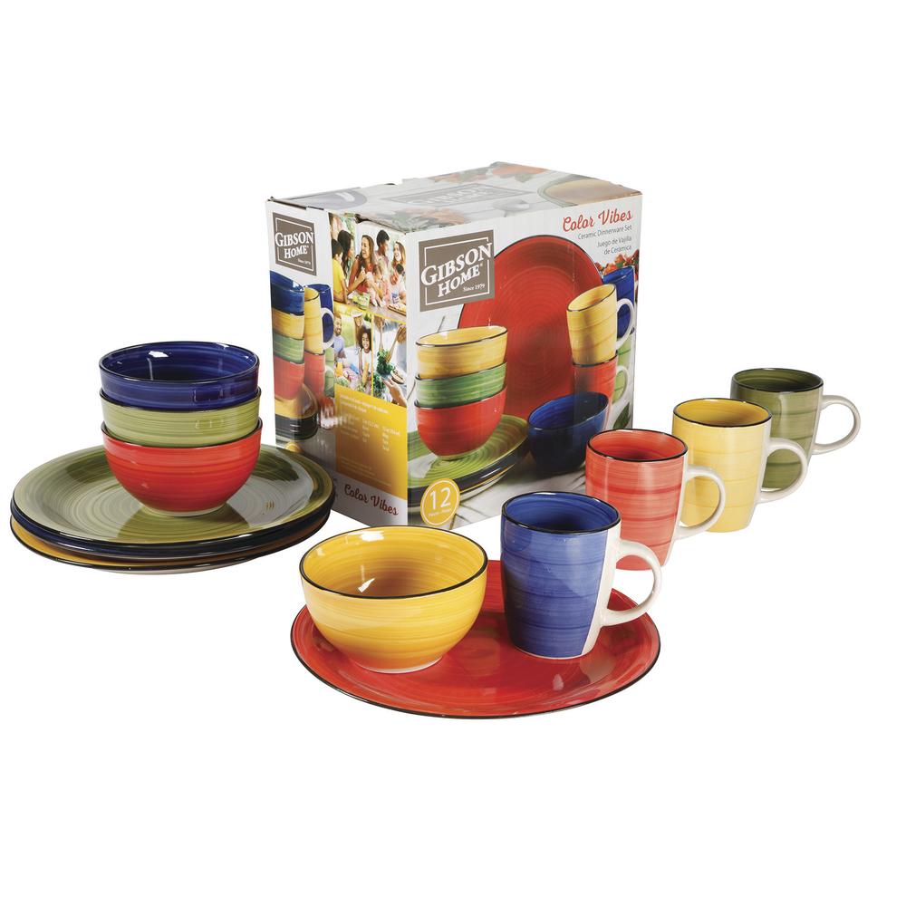 Gibson Home 12-Piece Designer Dinnerware Set – Bend The Trend