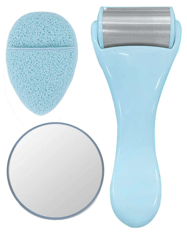 Bella Ciao 3-in-1 Skin Care Set Ice Roller Facial Sponge & Mirror