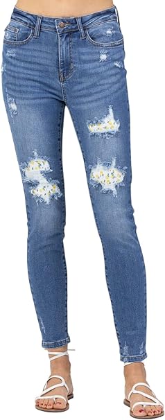 Judy Blue Women’s High Waist Lemon Patch Skinny Jeans
