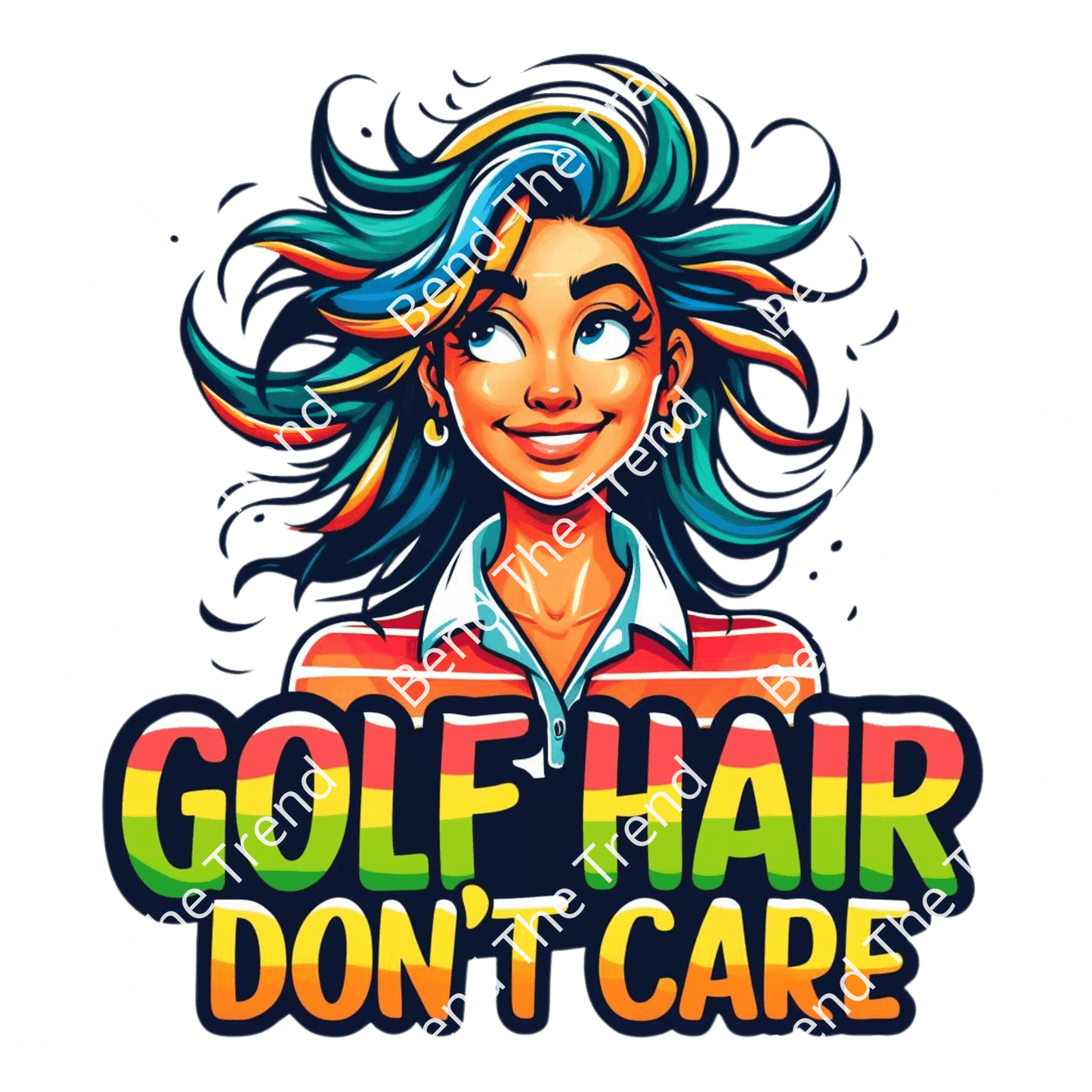 Funny Golf Woman T-Shirt Graphics, Transparent Digital Download for DTF Design Gang Sheet