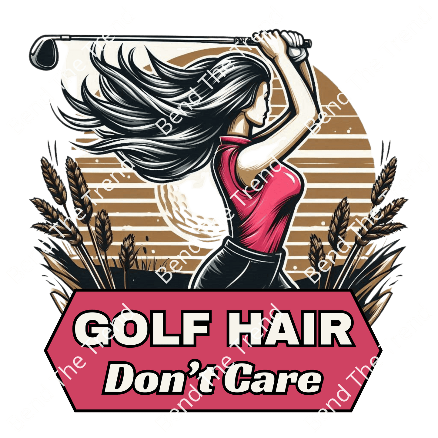 Funny Golf Woman T-Shirt Graphics, Transparent Digital Download for DTF Design Gang Sheet