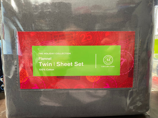 Martha Stewart Flannel Sheet Set – Twin Gray