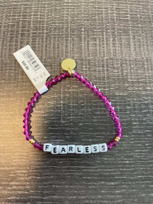 Fearless Word Pink Beaded Friendship Bracelet