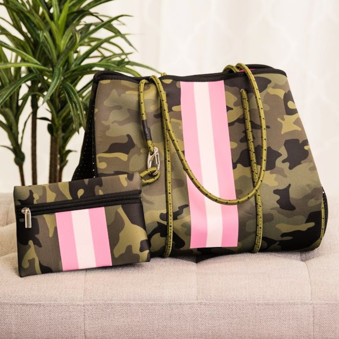 Neoprene Tote Collection Rope Bag With Pouch