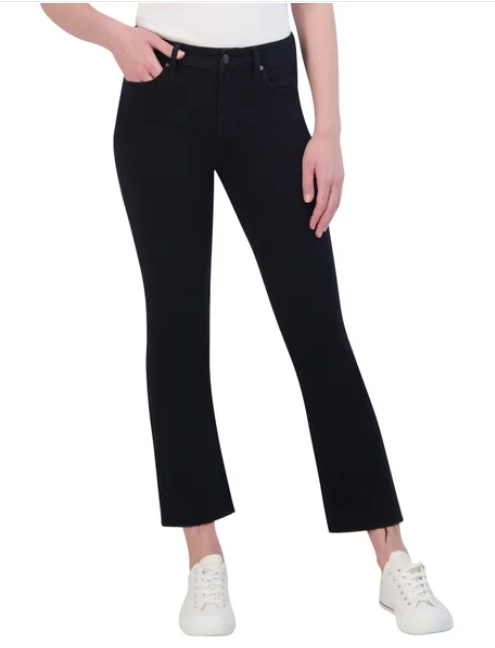 Vigoss Mid-Rise Bootcut Crop Jeans, Black