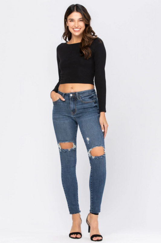 Judy Blue 8877 Destroyed High Waist Skinny Jeans