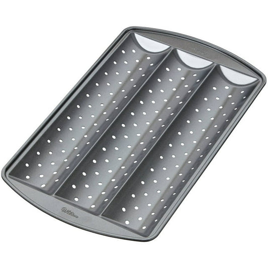 Wilton 3 Channel Nonstick Baguette Tray Loaf Pans