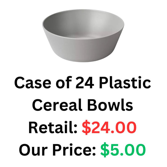 Case of 24 Plastic Cereal Bowls