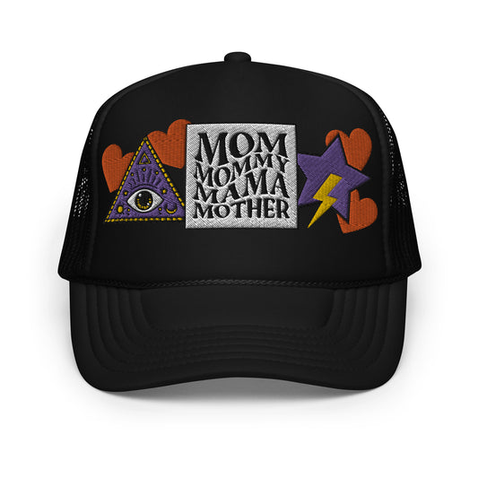 Mom Mommy Mama Mother Embroidered Patches Otto Foam Trucker Hat