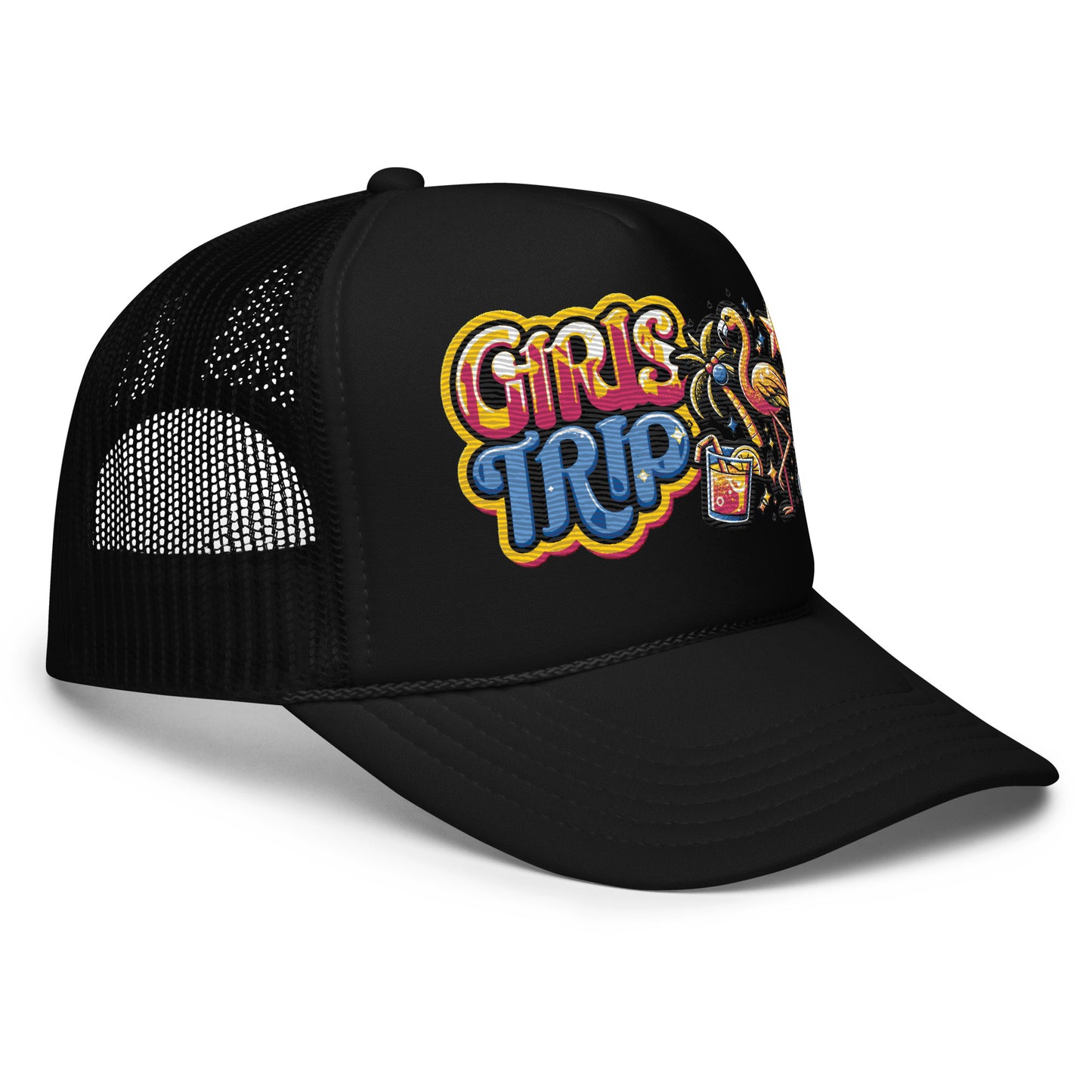 Girls Trip Embroidered Patches Otto Foam Trucker Hat