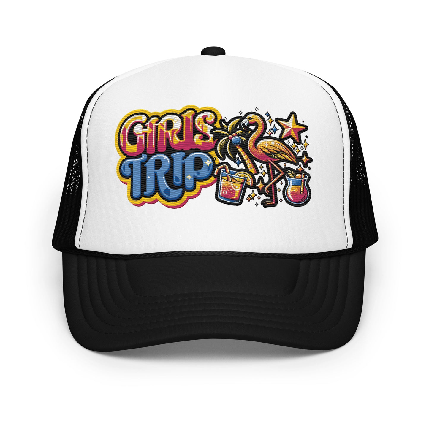 Girls Trip Embroidered Patches Otto Foam Trucker Hat