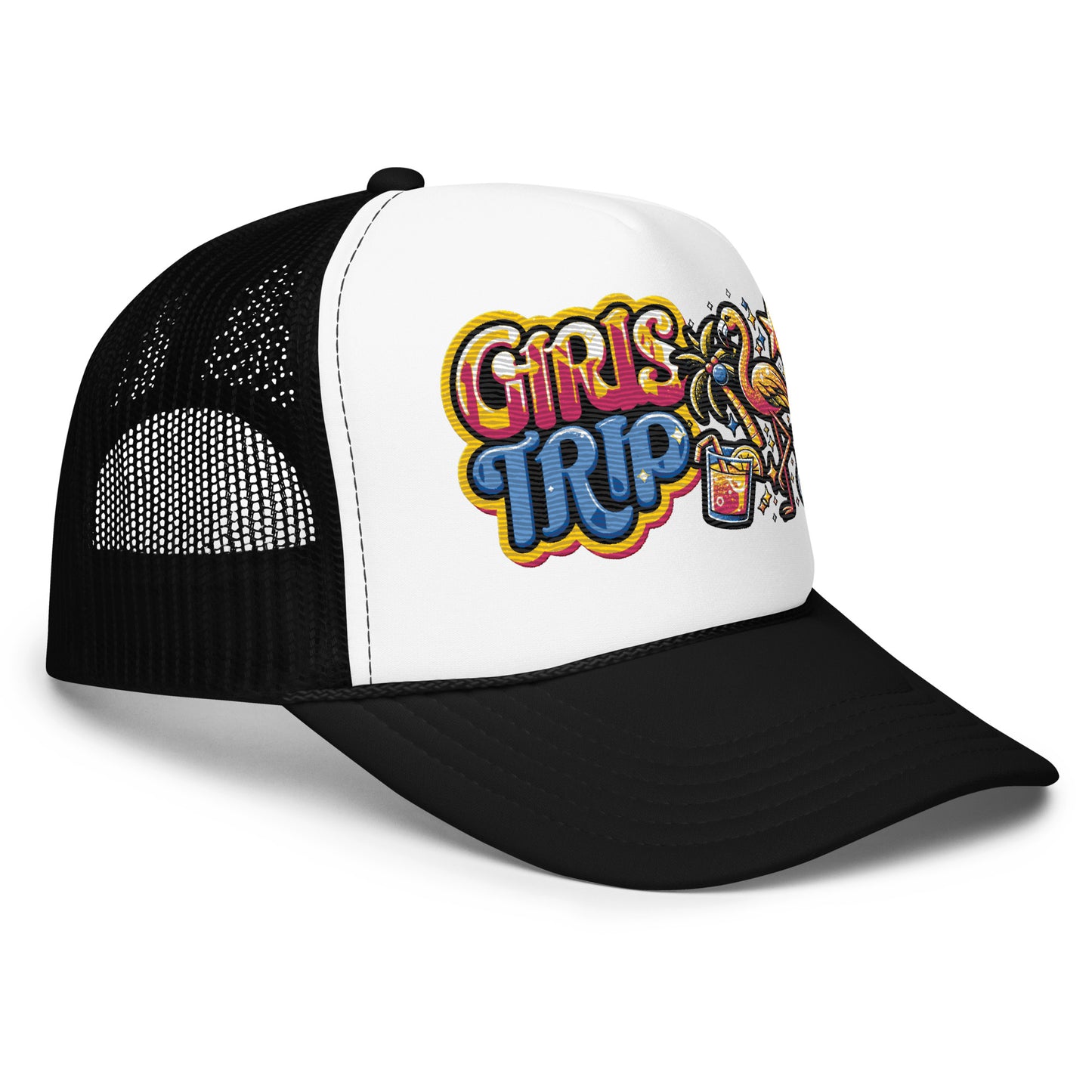 Girls Trip Embroidered Patches Otto Foam Trucker Hat