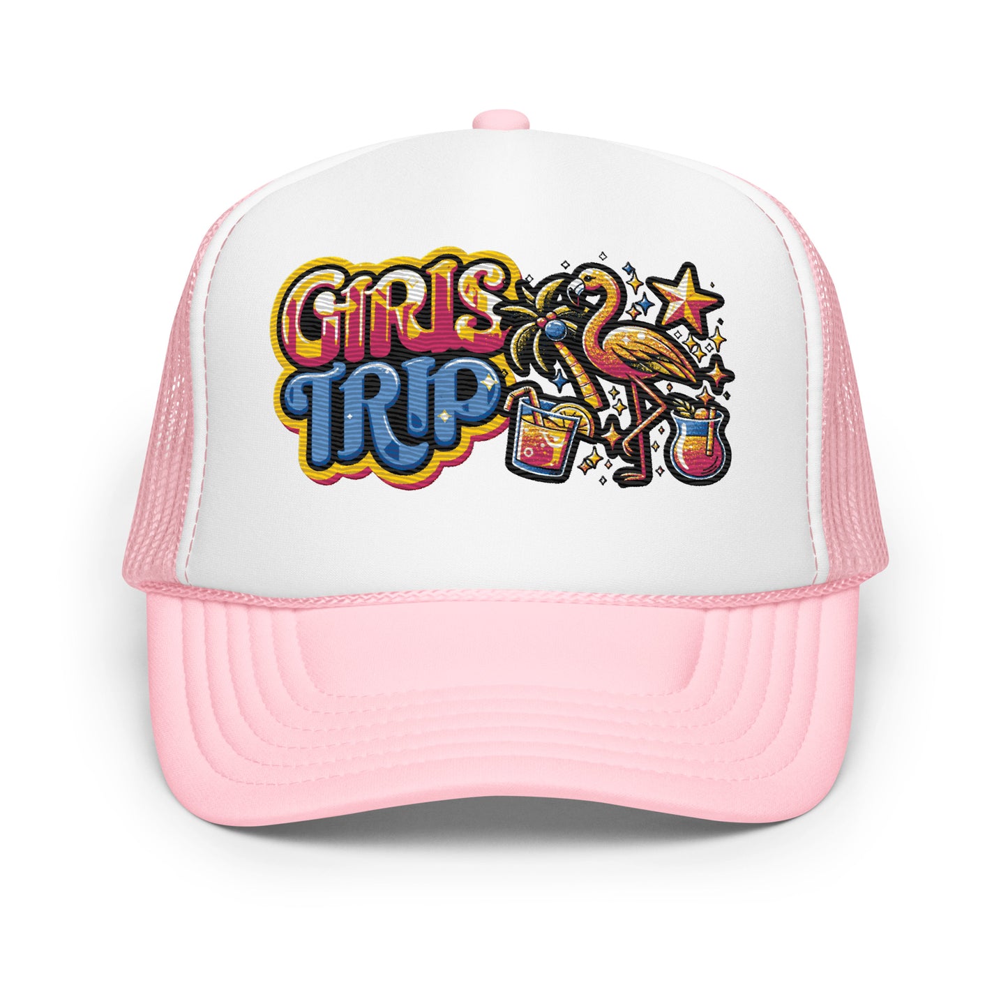 Girls Trip Embroidered Patches Otto Foam Trucker Hat