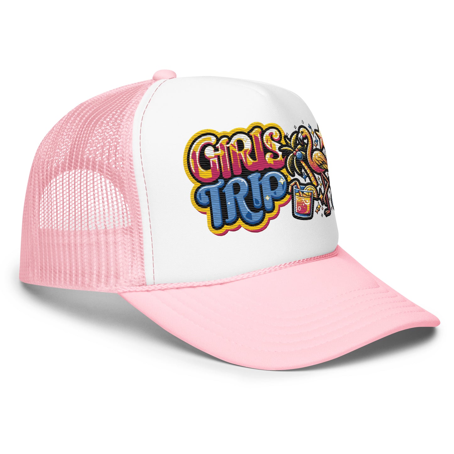 Girls Trip Embroidered Patches Otto Foam Trucker Hat