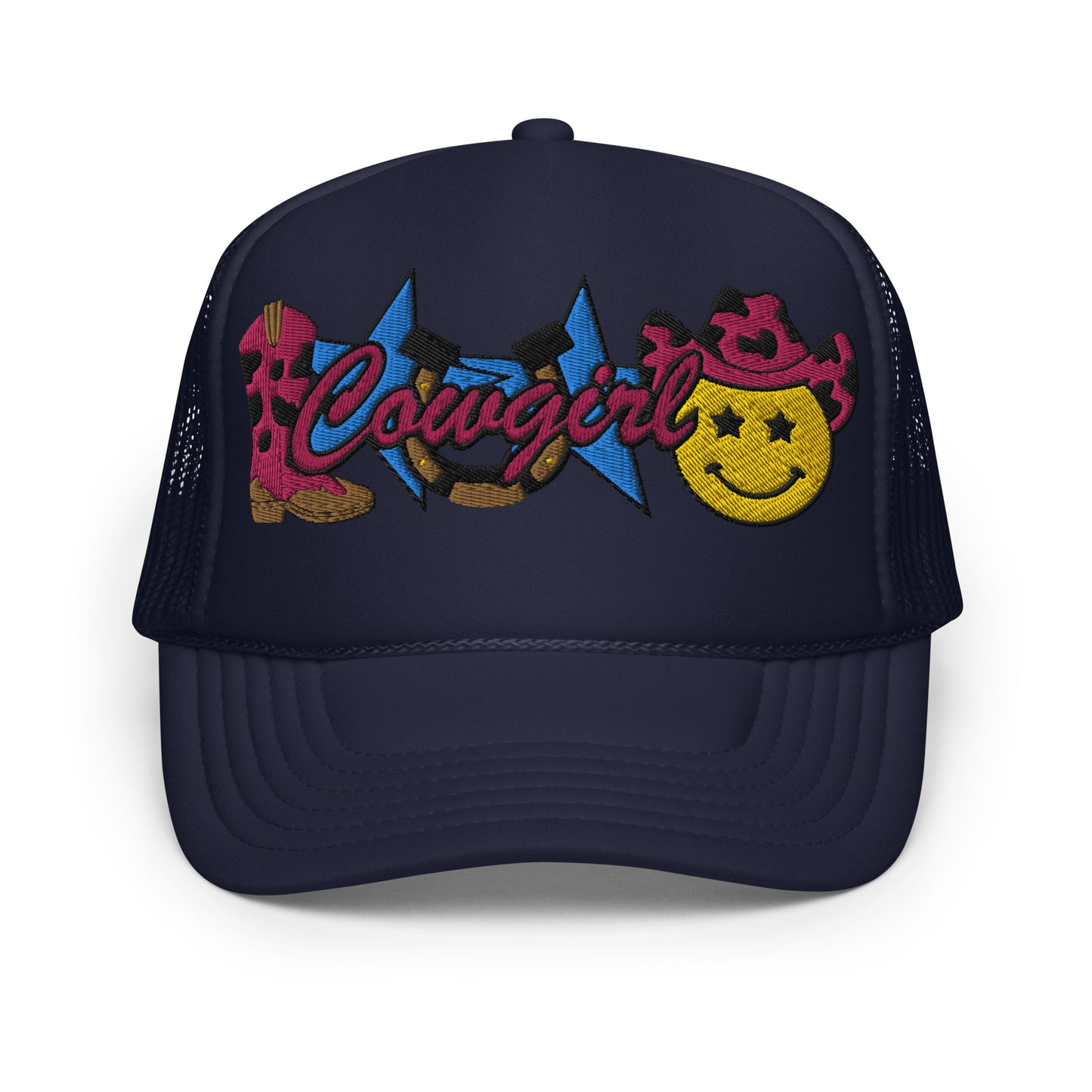 Cowgirl Embroidered Patches Otto Foam Trucker Hat