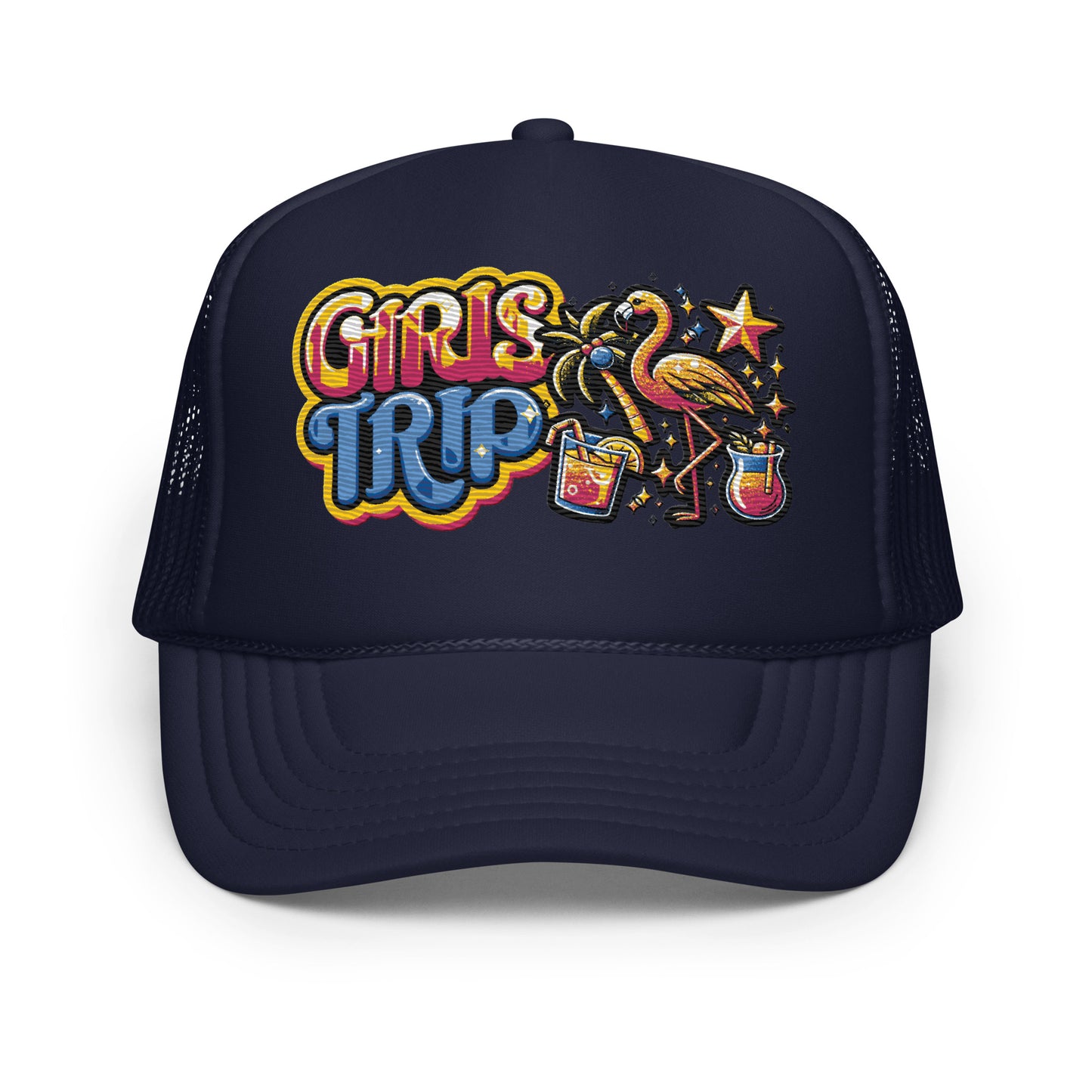 Girls Trip Embroidered Patches Otto Foam Trucker Hat