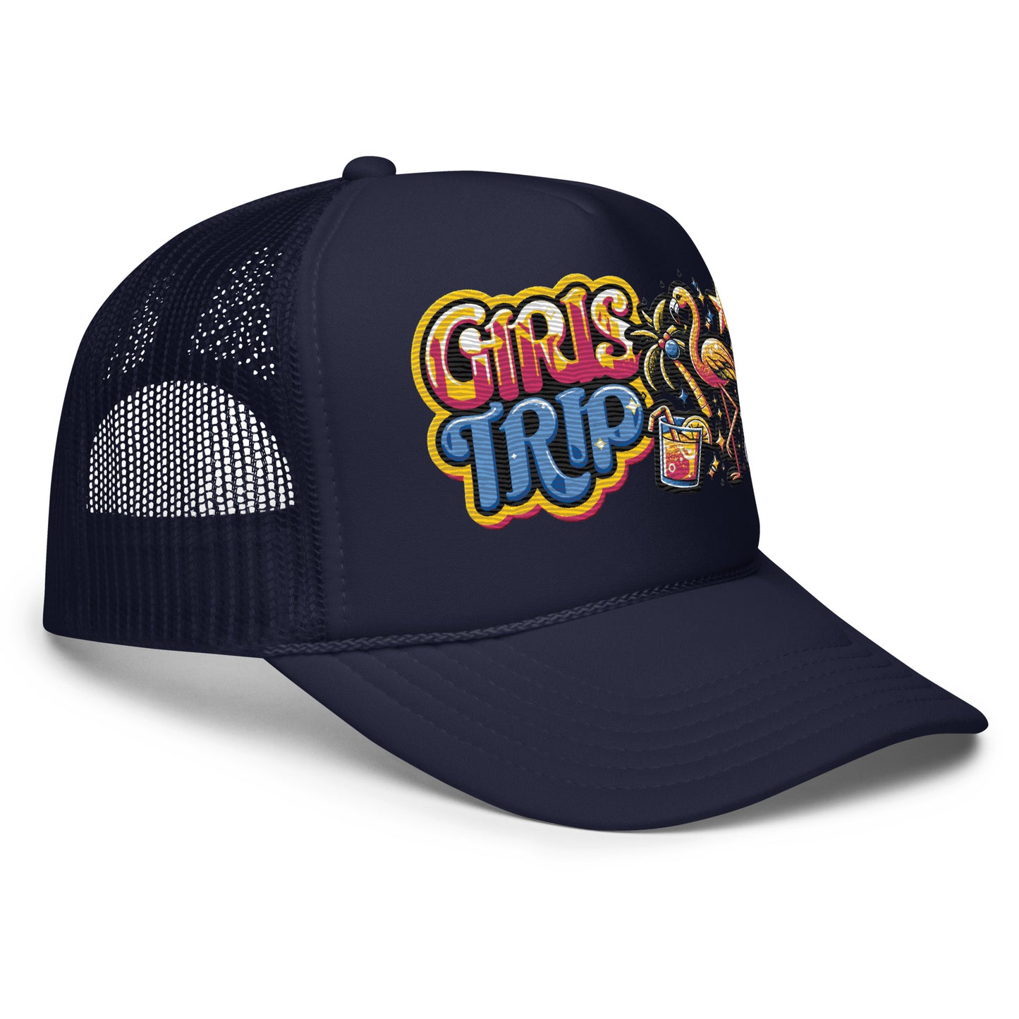 Girls Trip Embroidered Patches Otto Foam Trucker Hat