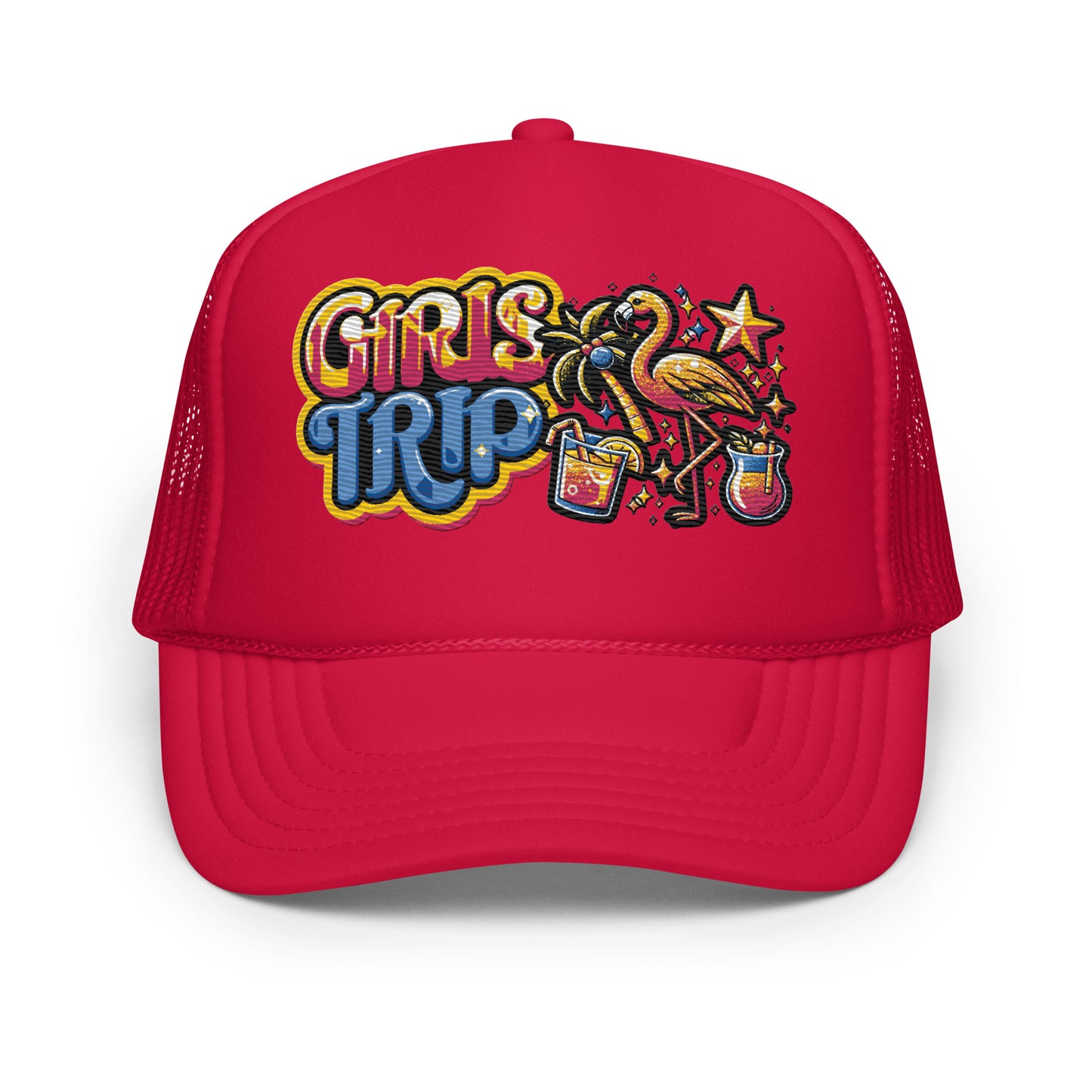 Girls Trip Embroidered Patches Otto Foam Trucker Hat