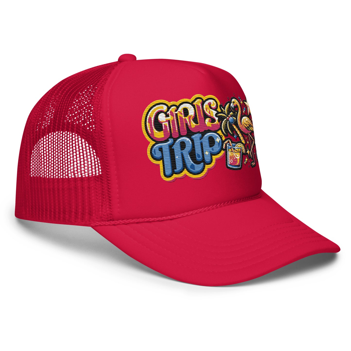 Girls Trip Embroidered Patches Otto Foam Trucker Hat