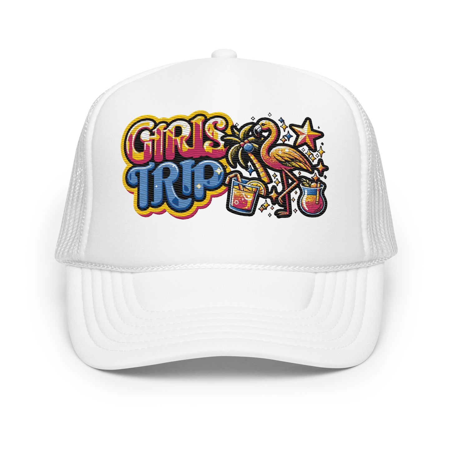 Girls Trip Embroidered Patches Otto Foam Trucker Hat