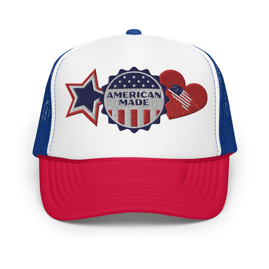 American Made Otto Foam Trucker Hat with Embroidered Patches