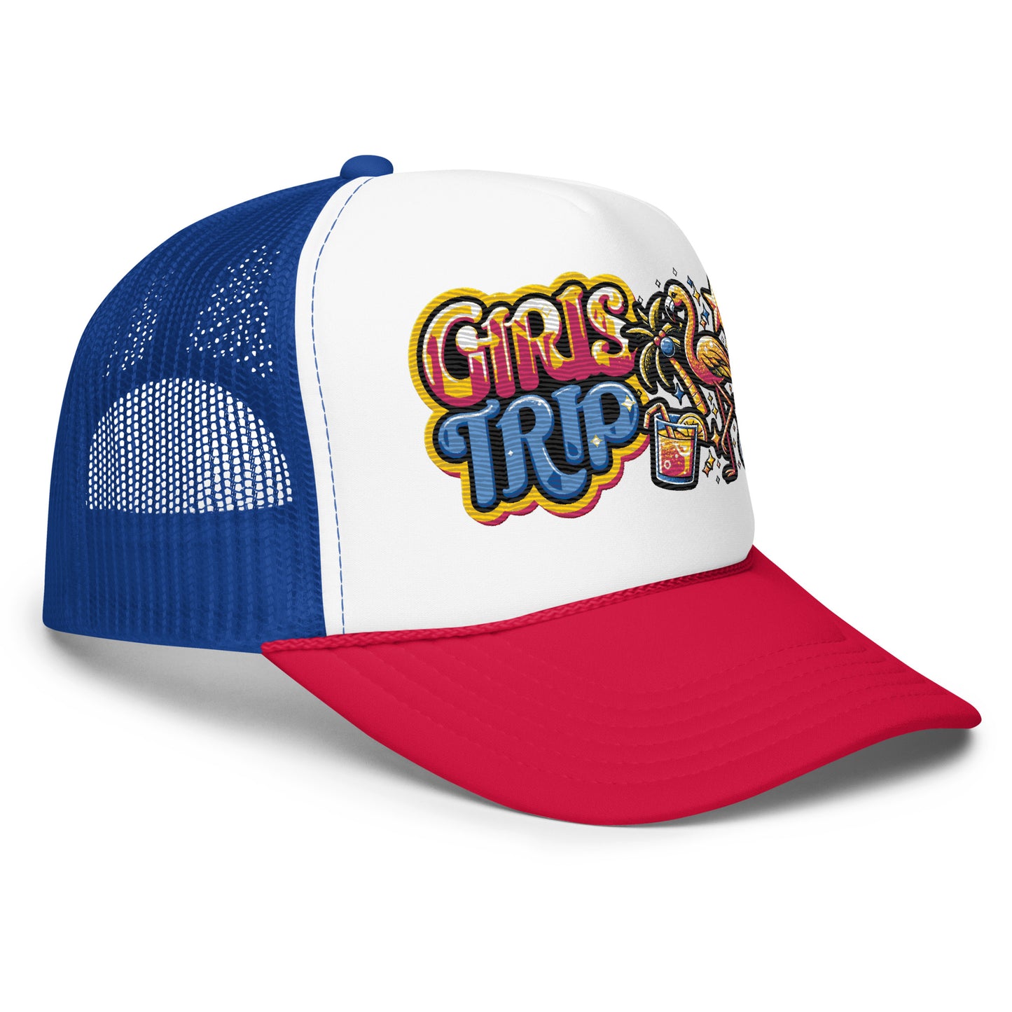 Girls Trip Embroidered Patches Otto Foam Trucker Hat