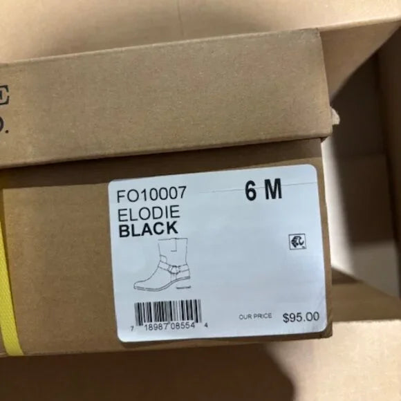 Frye & Co. Elodie Black Leather Ankle Boots - Size 6