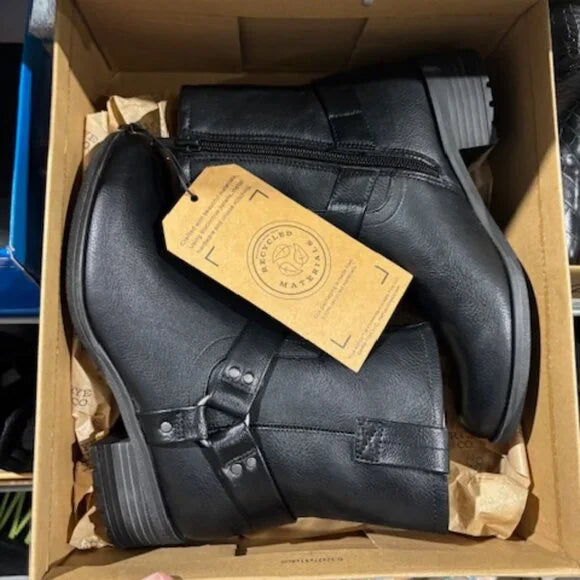 Frye & Co. Elodie Black Leather Ankle Boots - Size 6